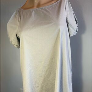 Theory Light Gray Cotton Blend Blouse Size Large